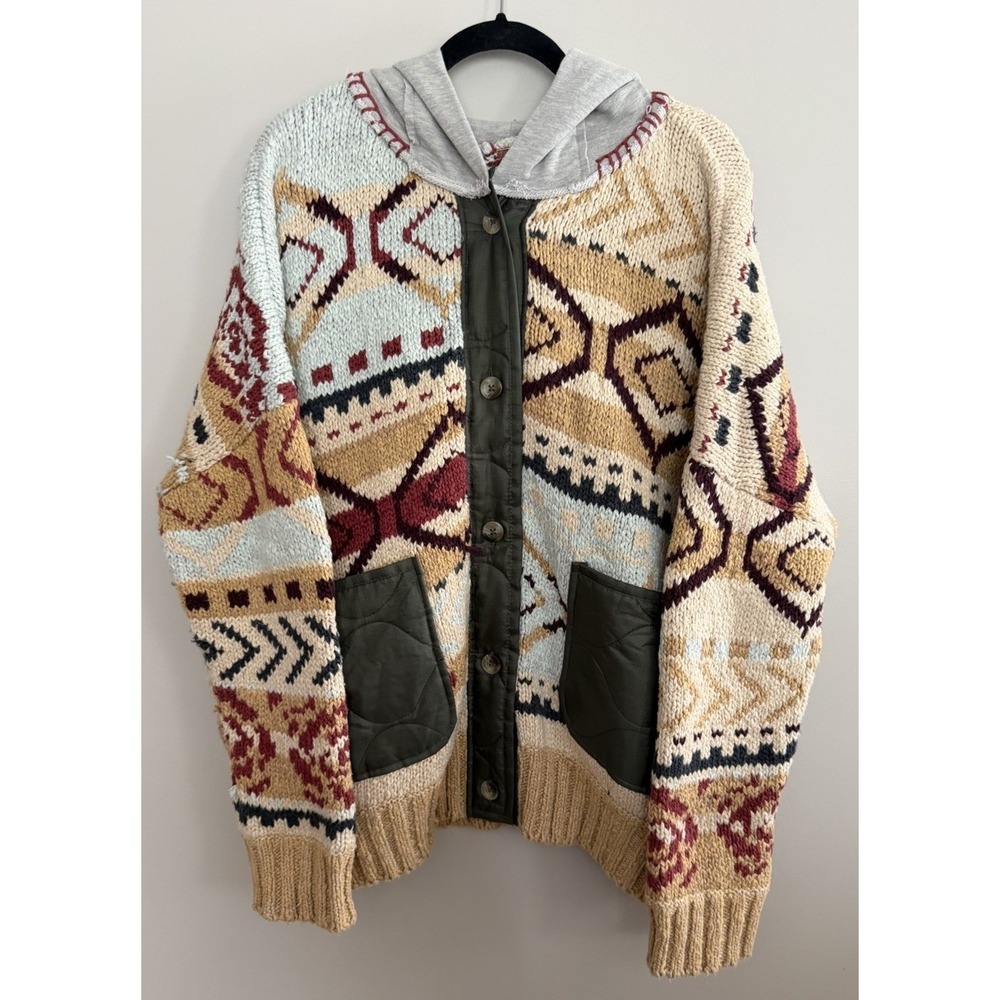 Free People Home Spun Cardi Sweater Women's Size Large